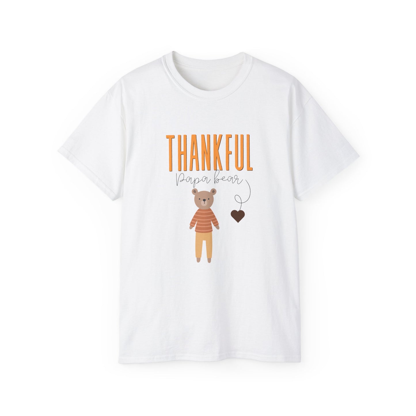 Thankful Bear Tee - Cozy Unisex Cotton Shirt, Perfect for Fall, Thanksgiving, Family Gatherings, Everyday Comfort, Gift Idea