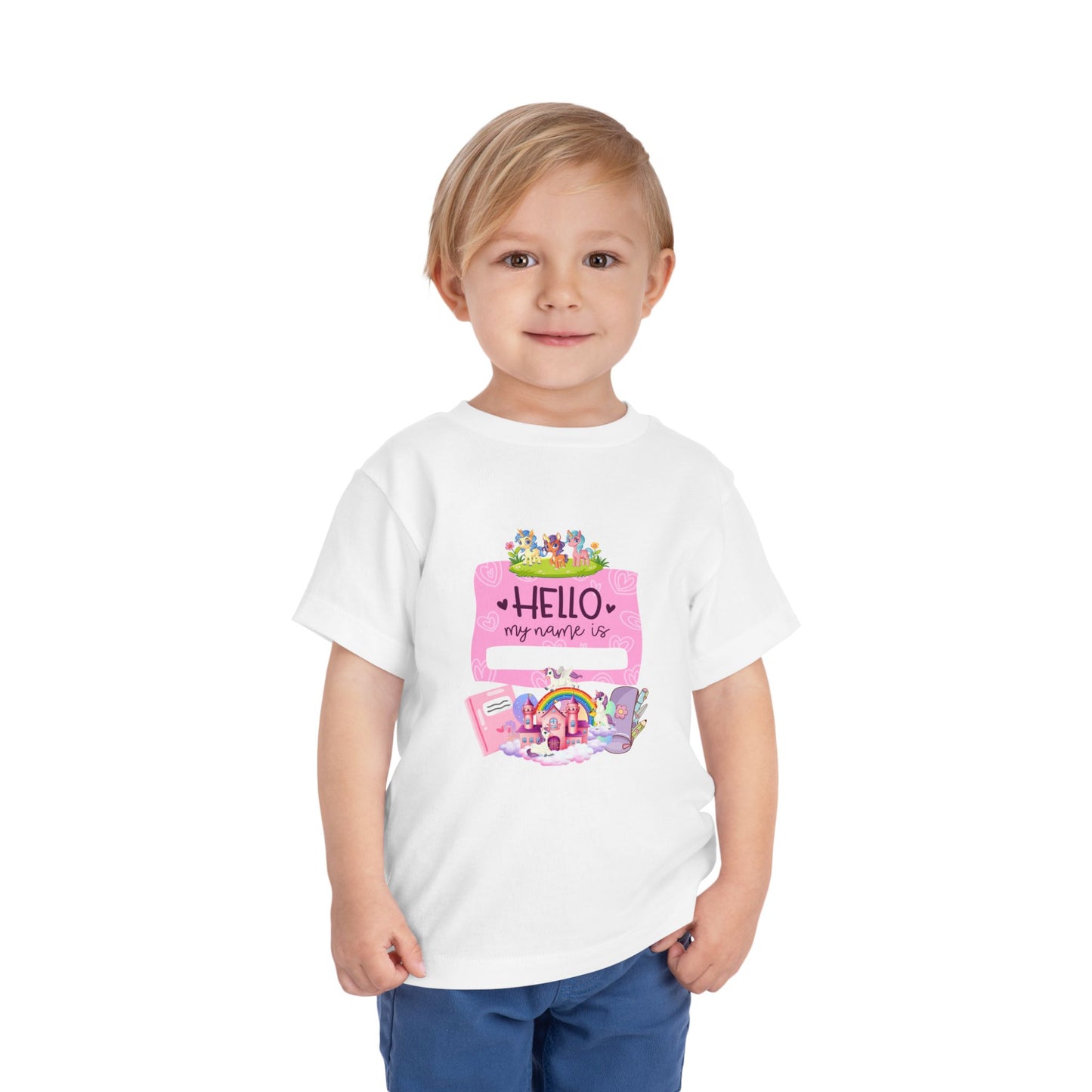 Personalized Toddler Tee - Colorful 'Hello My Name Is' Design, Kids Gift, Birthday, Back to School, Playdate Essentials