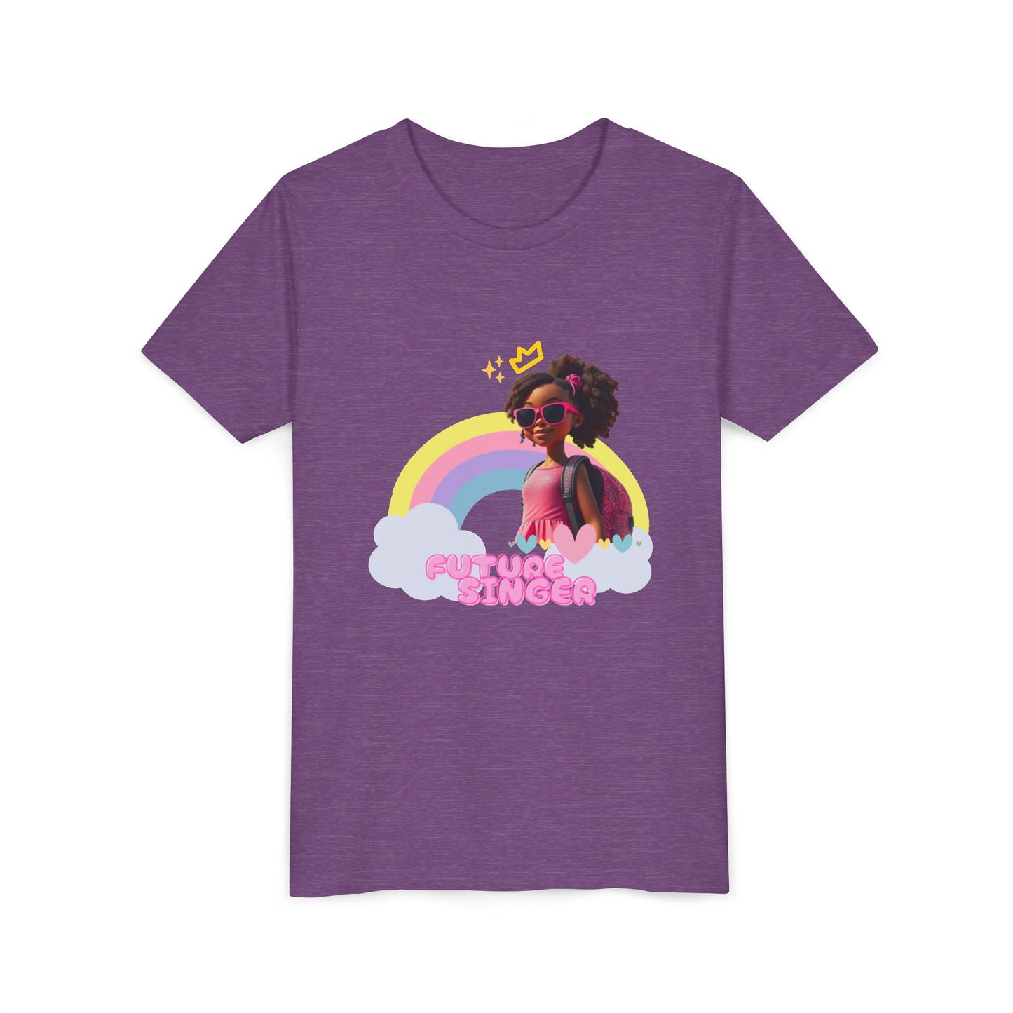 Future Singer Tee - Fun Rainbow Graphic, Stylish Youth T-Shirt for Girls, Perfect Birthday Gift, Summer Wear, Unique Playtime Fashion
