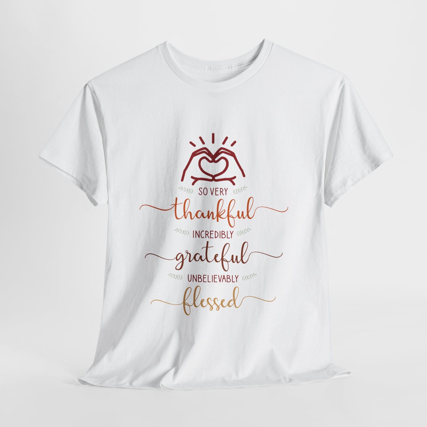 Thankful Unisex Heavy Cotton Tee - Grateful Shirt, Heartfelt Gift, Everyday Wear, Inspirational Quotes, Family Gatherings, Thanksgiving