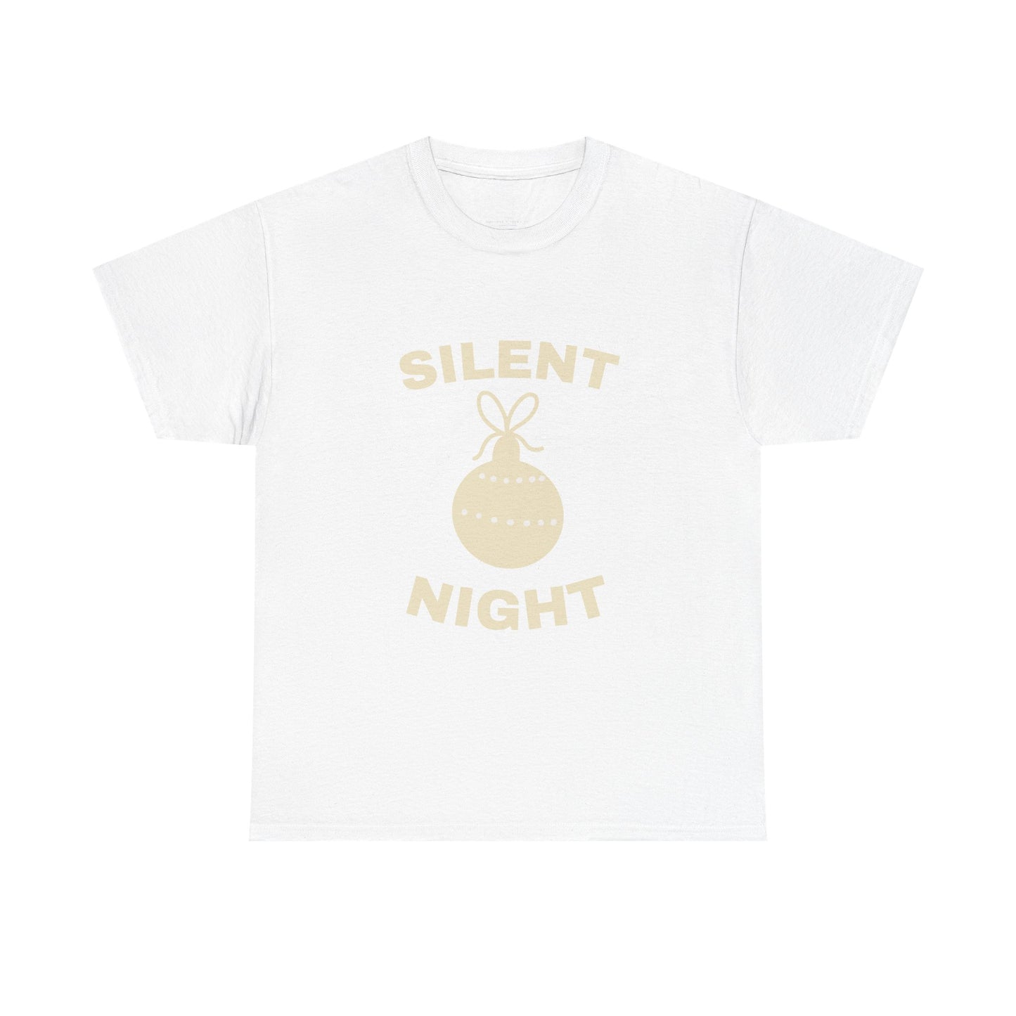 Silent Night Unisex Heavy Cotton Tee | Holiday Shirt, Christmas Apparel, Cozy Gift, Seasonal Fashion, Festive Wear