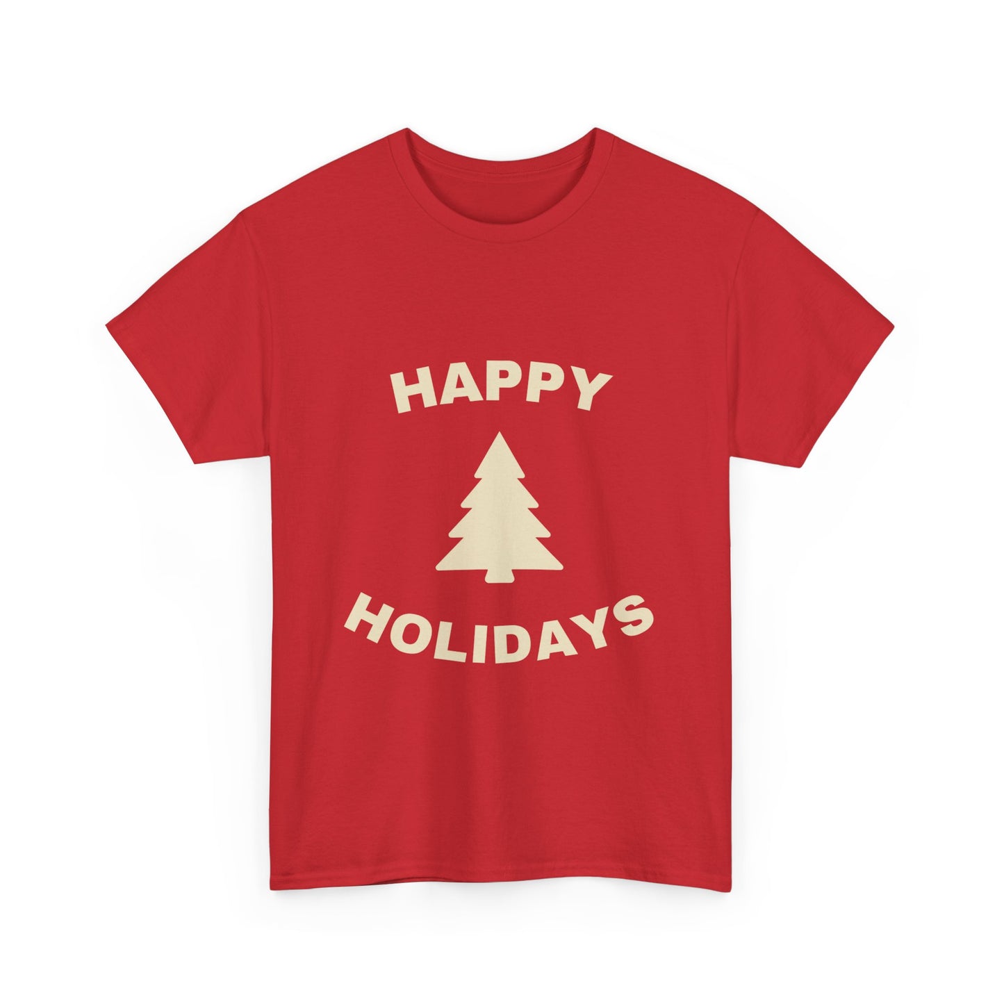 Happy Holidays Unisex Heavy Cotton Tee, Christmas Shirt, Holiday Gift, Festive Apparel, Winter Wear, Seasonal Tee