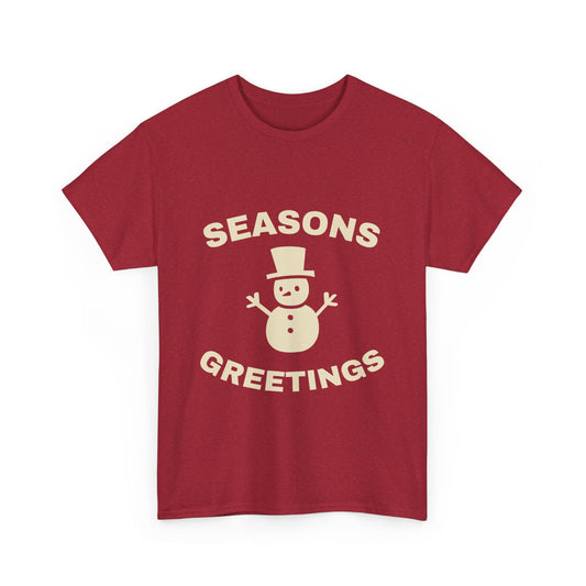 Unisex Seasonal Greetings Tee, Cozy Winter Tee, Holiday Gift, Snowman T-Shirt, Festive Apparel, Christmas Shirt, Casual Wear