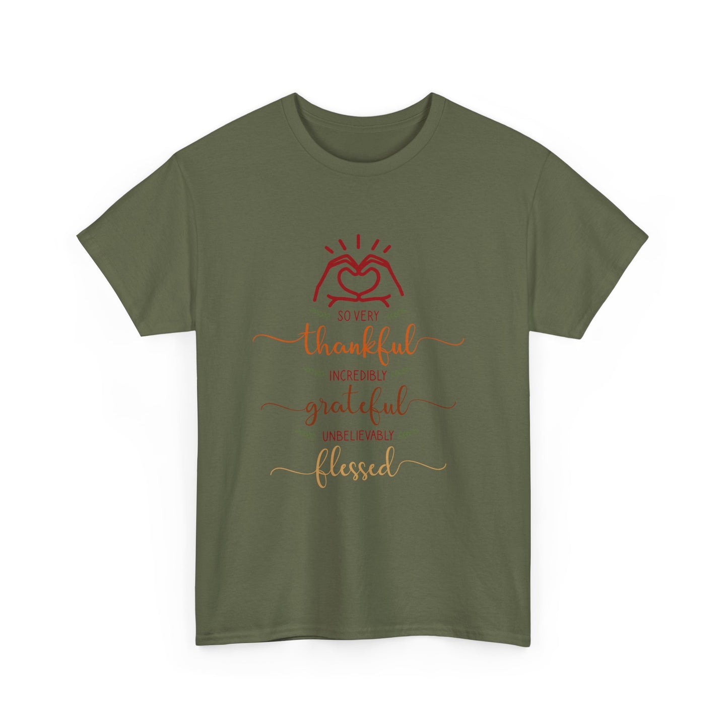 Thankful Unisex Heavy Cotton Tee - Grateful Shirt, Heartfelt Gift, Everyday Wear, Inspirational Quotes, Family Gatherings, Thanksgiving