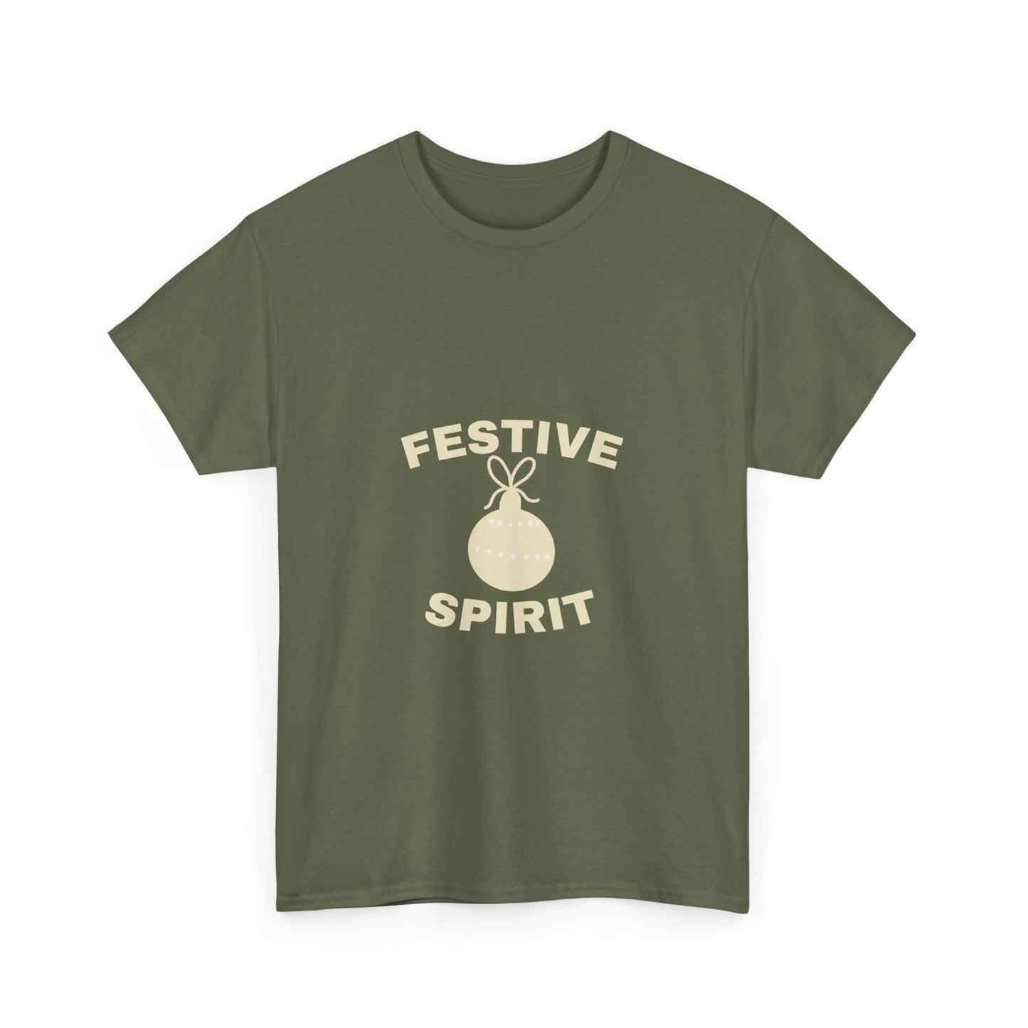 Festive Spirit Unisex Heavy Cotton Tee | Holiday T-Shirt, Christmas Apparel, Gift Idea, Casual Wear, Seasonal Fashion