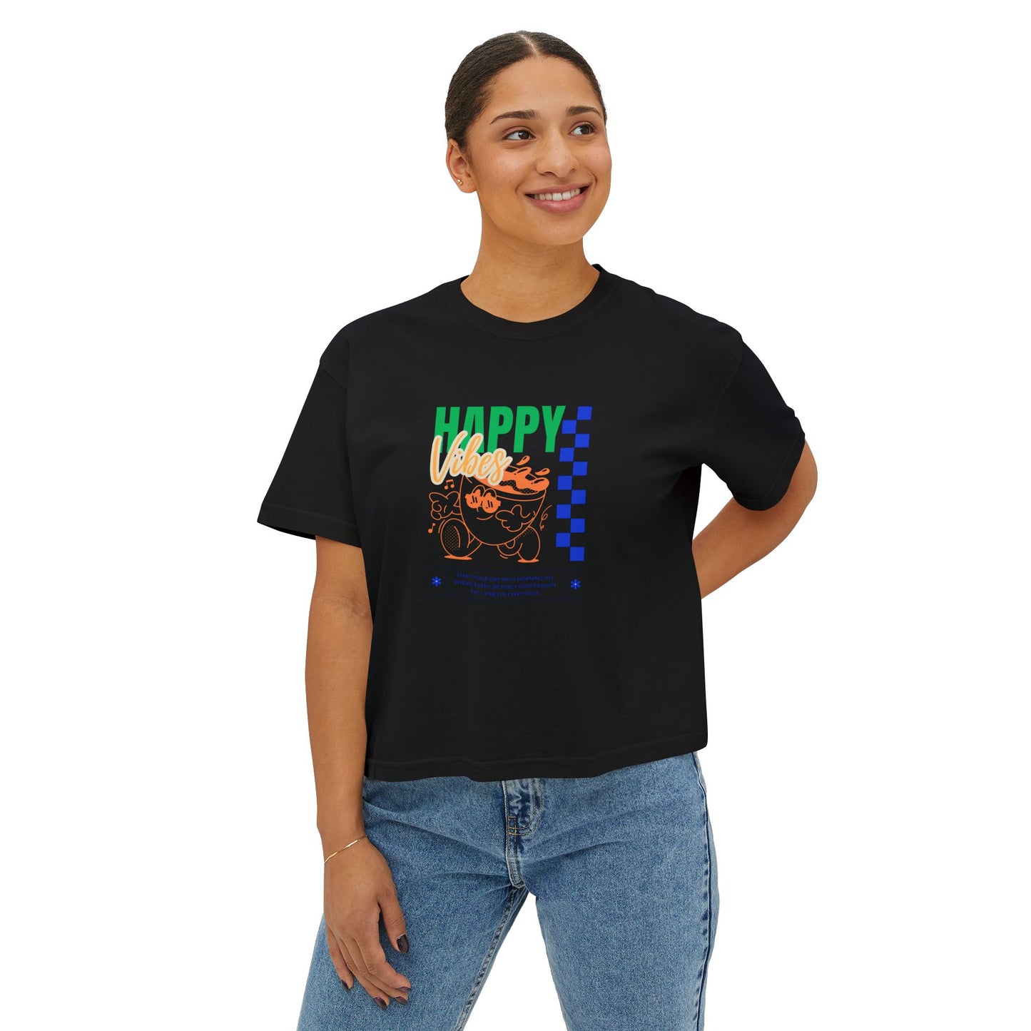 Happy Vibes Cropped Tee