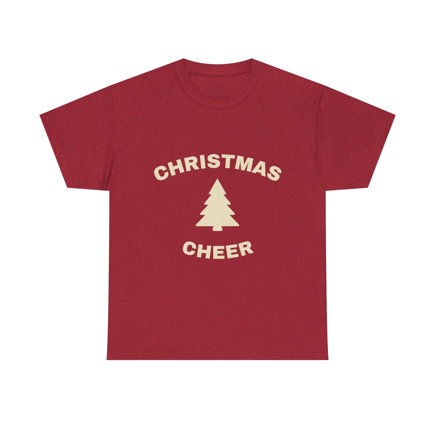 Unisex Heavy Cotton Tee - Christmas Cheer Tee, Holiday Gift Shirt, Seasonal T-Shirt, Festive Apparel, Christmas Party Outfit