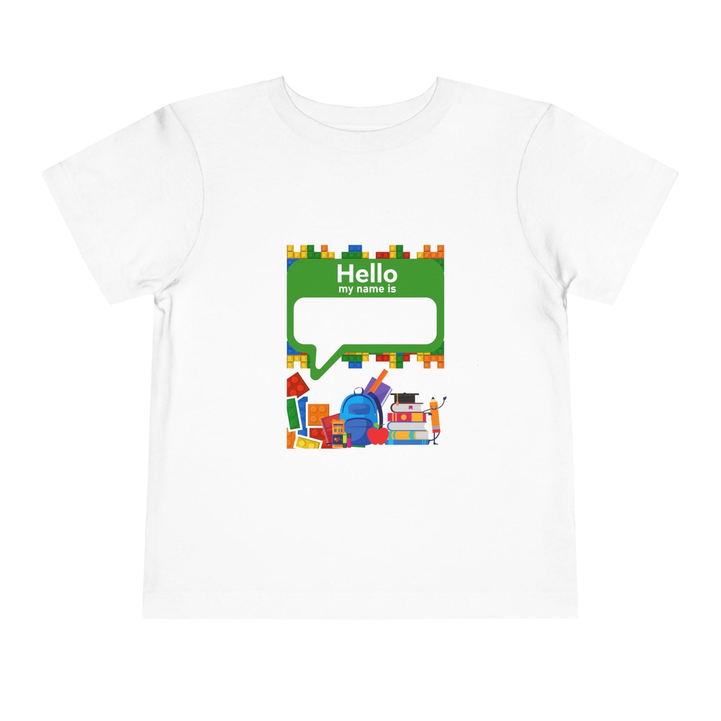 Personalized Toddler Back to School Tee - Hello My Name Is, Fun Kids Shirt, Birthday Gift, Playdate Outfit, Museum Wear