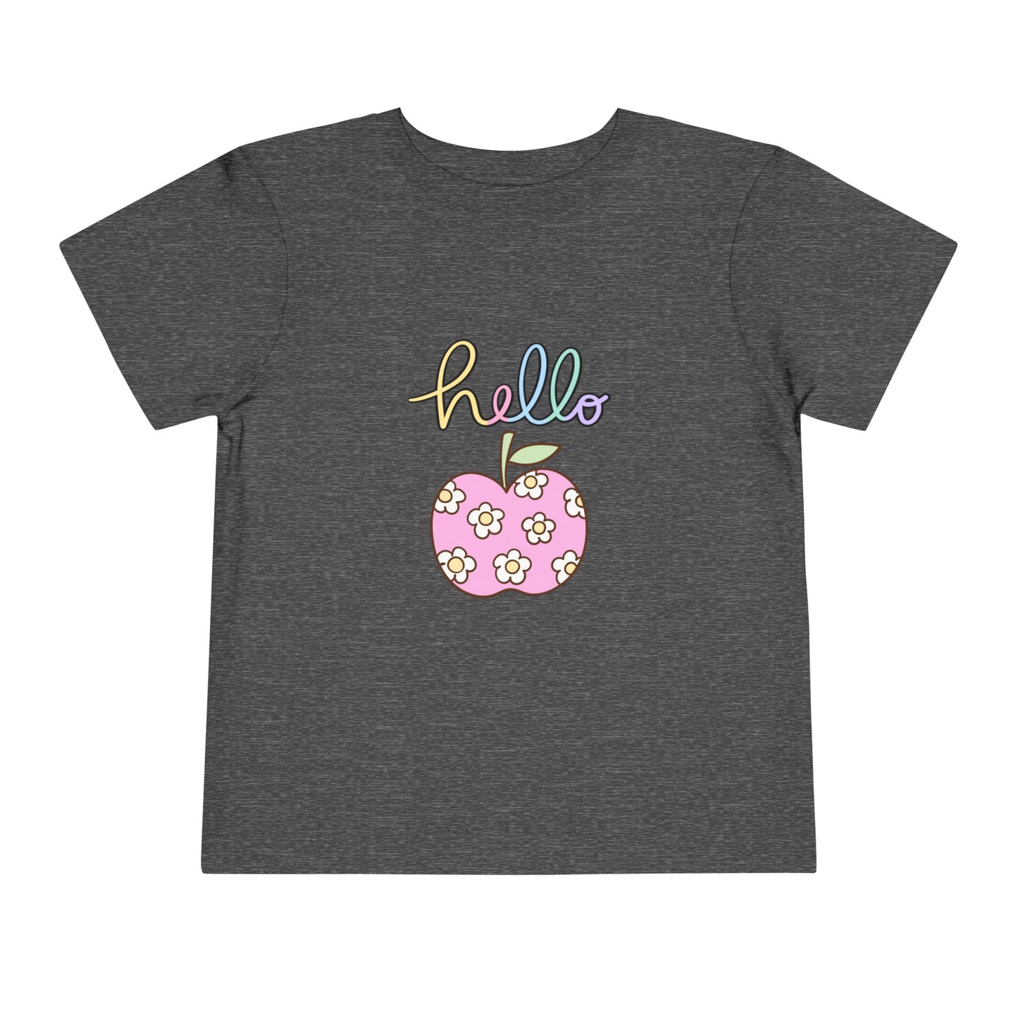 Hello Apple Toddler Tee, Cute Kids T-Shirt, Summer Outfit, Birthday Gift, Fun Playwear, Toddler Apparel