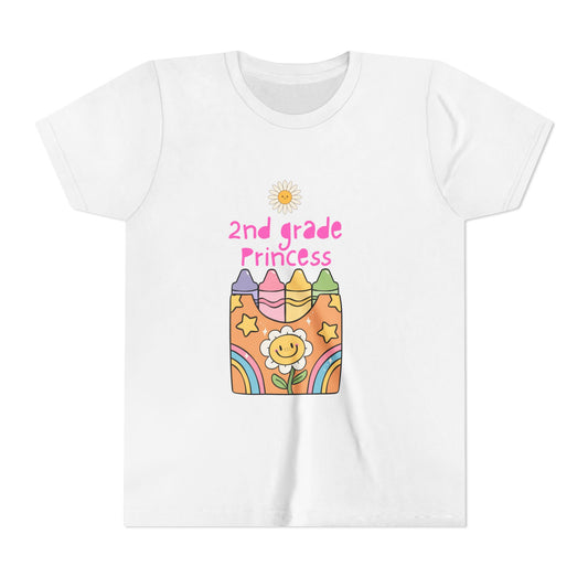 2nd Grade Princess Tee, Kids Birthday Gift, Youth T-Shirt, Back to School Outfit, Cute Summer Apparel, Fun Classroom Wear