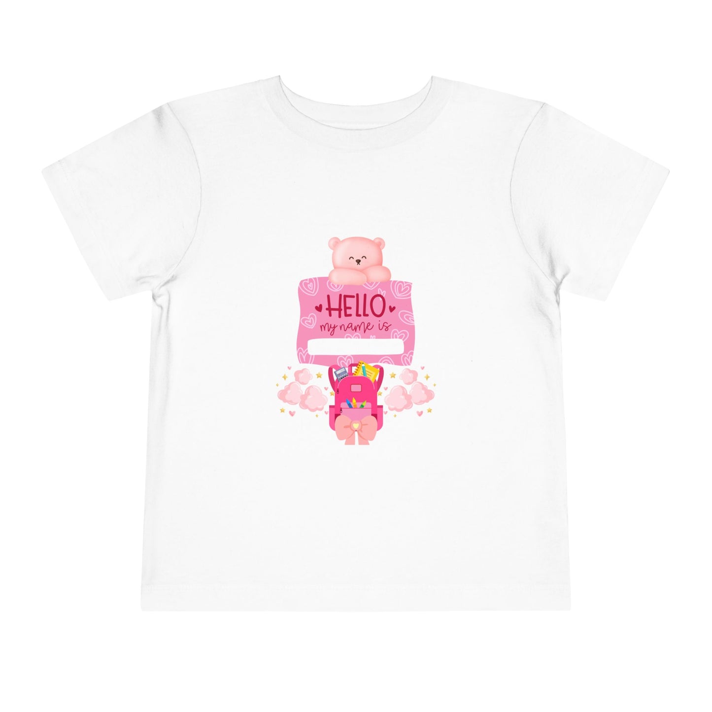 Personalized Toddler Tee – Fun Short Sleeve Shirt for Kids, Perfect for Playdates, Birthdays, Gifts, Everyday Wear, Hello Design