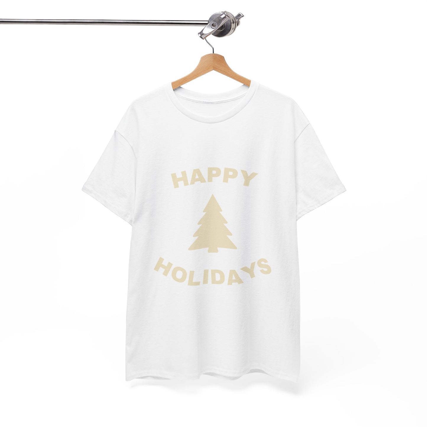 Happy Holidays Unisex Heavy Cotton Tee, Christmas Shirt, Holiday Gift, Festive Apparel, Winter Wear, Seasonal Tee