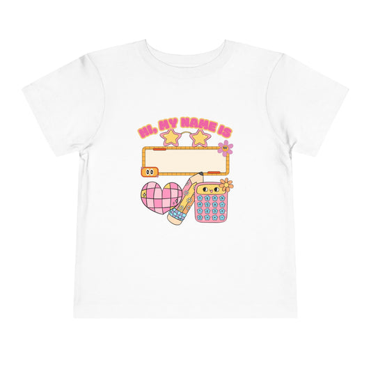 Back to School 'Hi, My Name Is' Design, Personalized Kids Shirt, Summer Playwear, Birthday Gift, Cute Toddler Outfit
