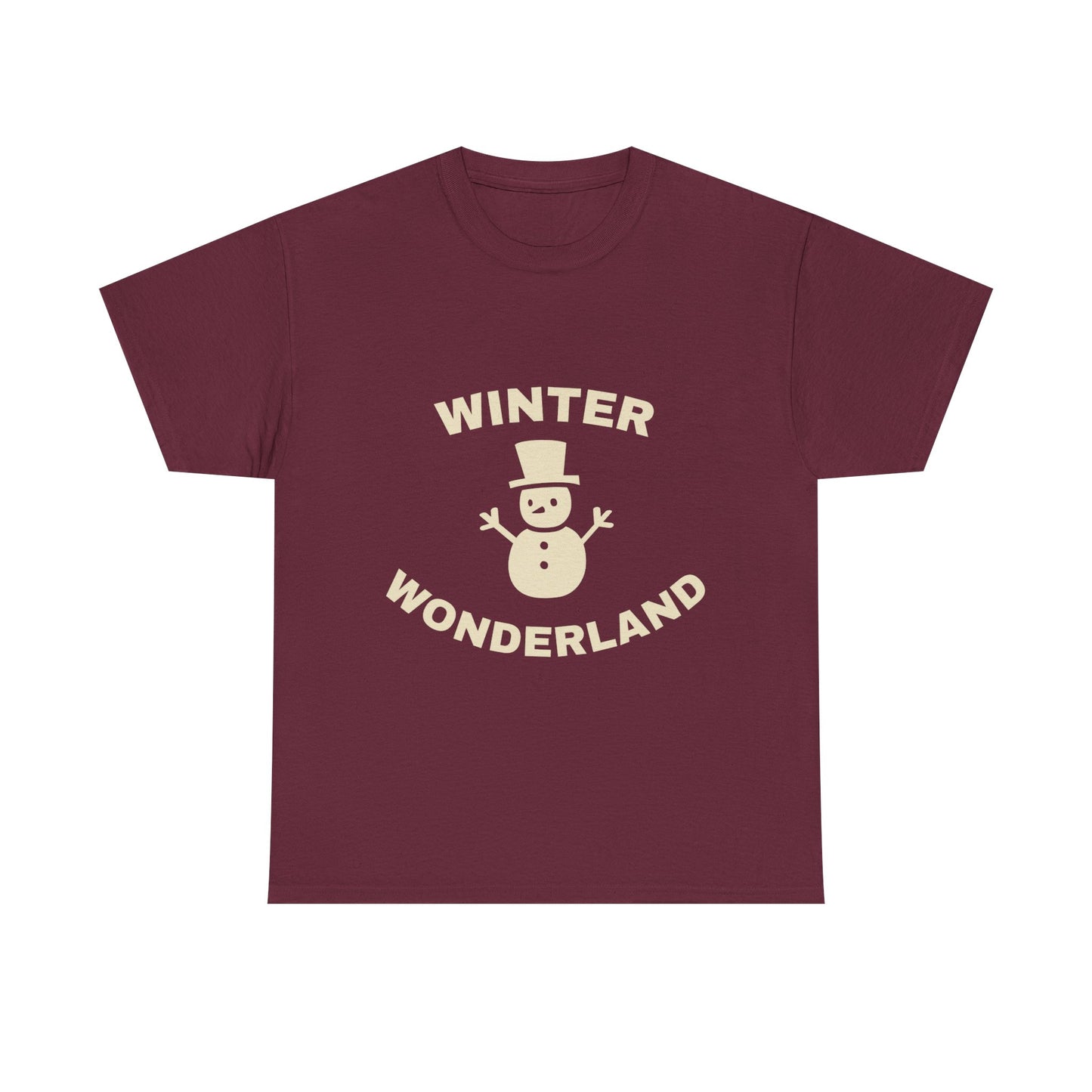 Winter Wonderland Unisex Heavy Cotton Tee, Holiday T-Shirt, Cozy Winter Apparel, Snowman Shirt, Gift for Him/Her
