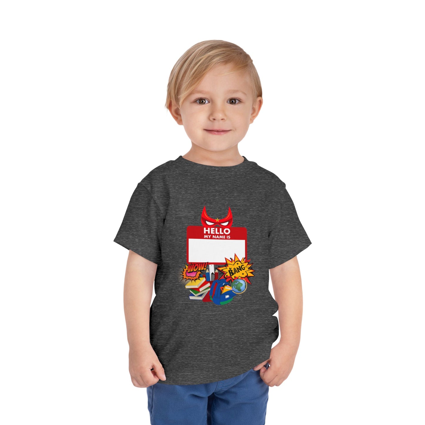 Superhero Toddler Tee - Personalize with Name, Child's Birthday Gift, Fun Party Outfit, Everyday Wear, Kids' Costume