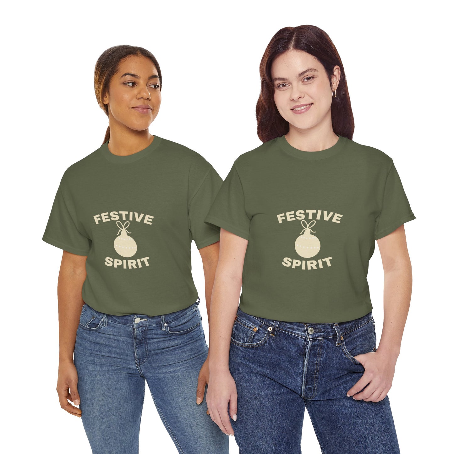 Festive Spirit Unisex Heavy Cotton Tee | Holiday T-Shirt, Christmas Apparel, Gift Idea, Casual Wear, Seasonal Fashion