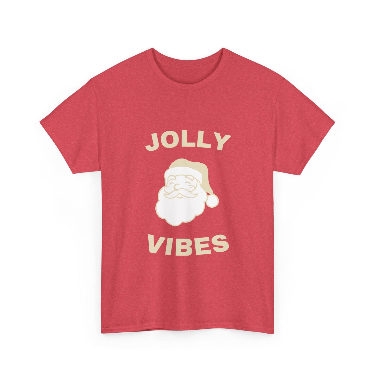 Jolly Vibes Unisex Heavy Cotton Tee for Holiday Cheer, Christmas Gift, Festive T-Shirt, Joyful Apparel, Family Gatherings