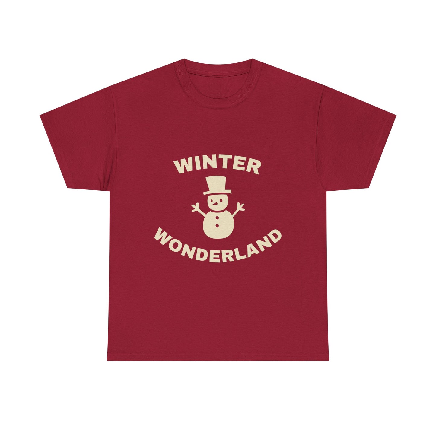 Winter Wonderland Unisex Heavy Cotton Tee, Holiday T-Shirt, Cozy Winter Apparel, Snowman Shirt, Gift for Him/Her