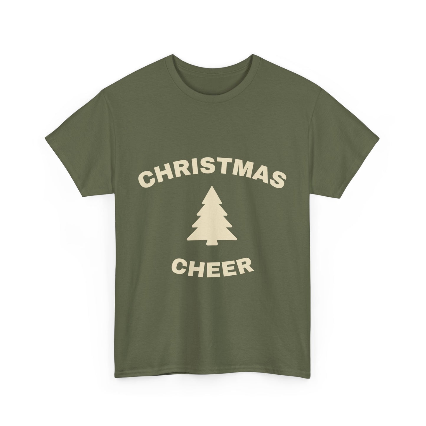 Unisex Heavy Cotton Tee - Christmas Cheer Tee, Holiday Gift Shirt, Seasonal T-Shirt, Festive Apparel, Christmas Party Outfit