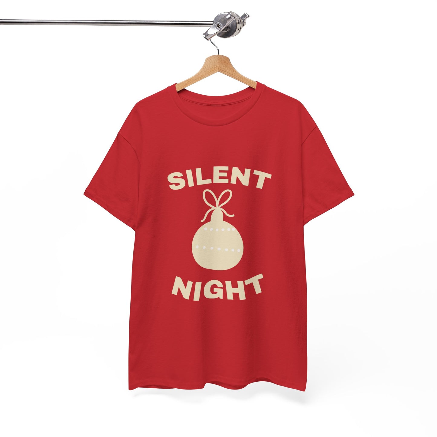 Silent Night Unisex Heavy Cotton Tee | Holiday Shirt, Christmas Apparel, Cozy Gift, Seasonal Fashion, Festive Wear