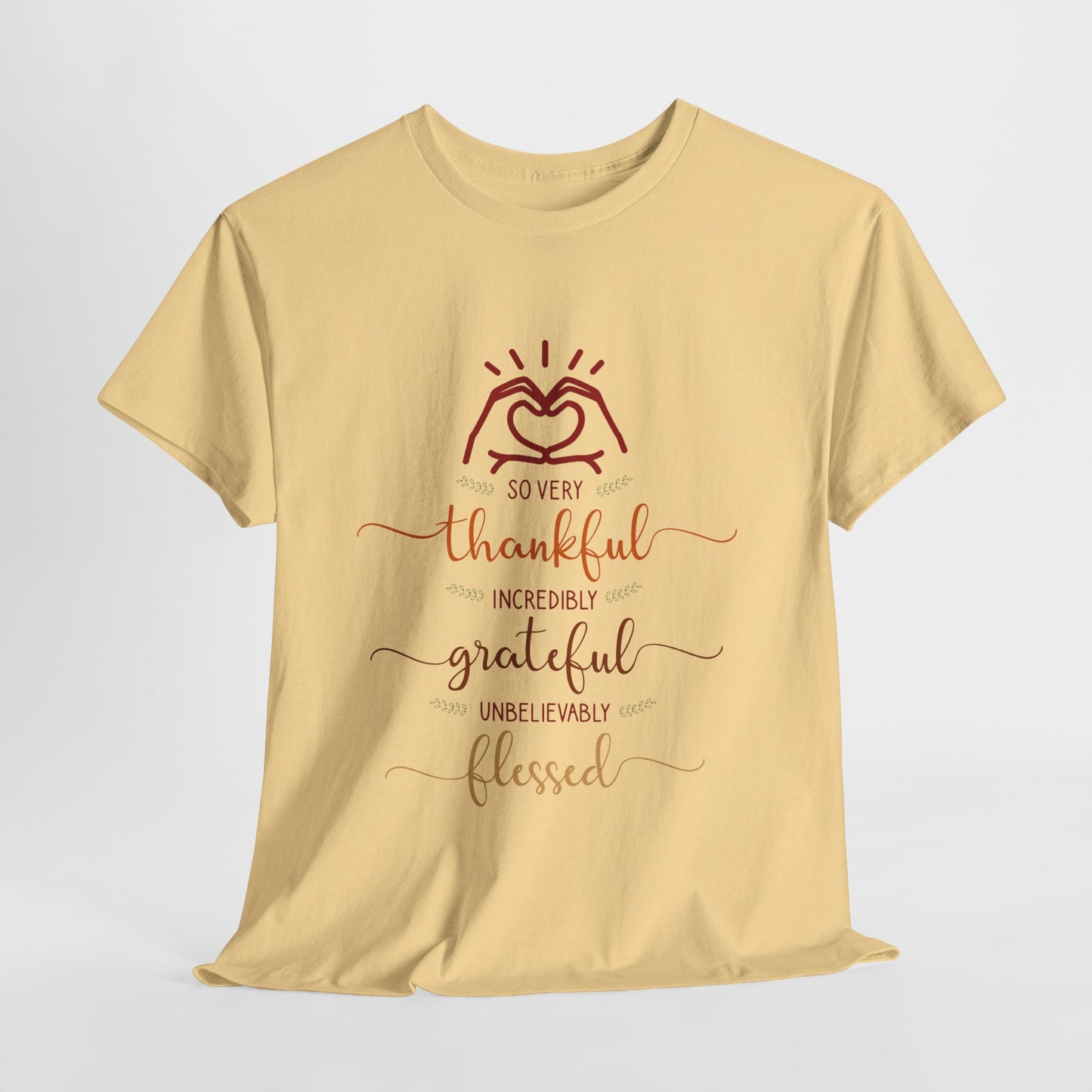 Thankful Unisex Heavy Cotton Tee - Grateful Shirt, Heartfelt Gift, Everyday Wear, Inspirational Quotes, Family Gatherings, Thanksgiving