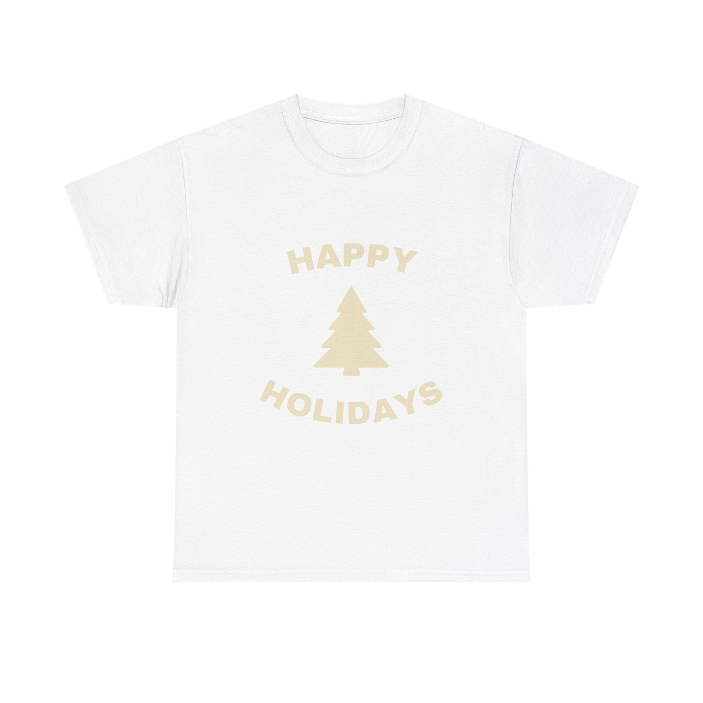 Happy Holidays Unisex Heavy Cotton Tee, Christmas Shirt, Holiday Gift, Festive Apparel, Winter Wear, Seasonal Tee
