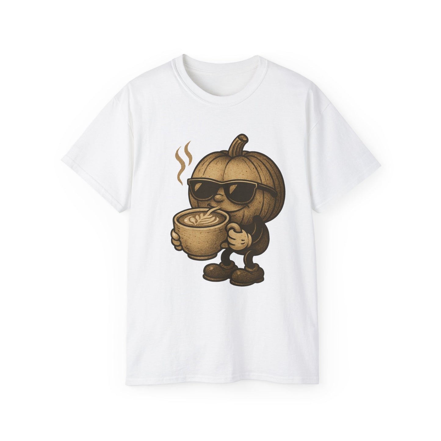 Cool Pumpkin Coffee Tee, Unisex Casual Shirt, Fall Apparel, Halloween Gift, Cute Pumpkin T-Shirt, Autumn Fashion