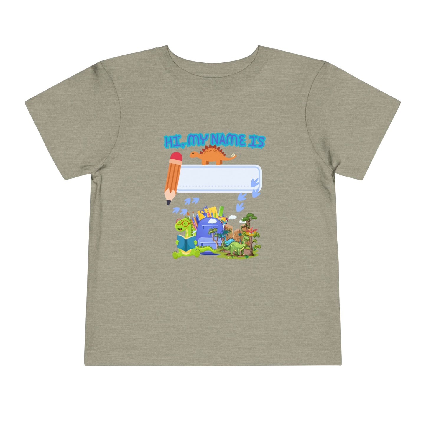 Dinosaur Back to School Toddler Tee, Kids Name Shirt, Birthday Gift, Toddler T-Shirt, Cute Dino Apparel