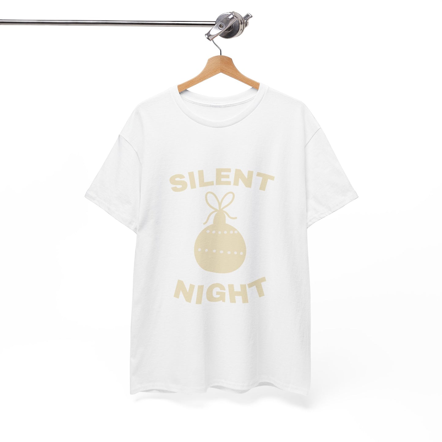 Silent Night Unisex Heavy Cotton Tee | Holiday Shirt, Christmas Apparel, Cozy Gift, Seasonal Fashion, Festive Wear