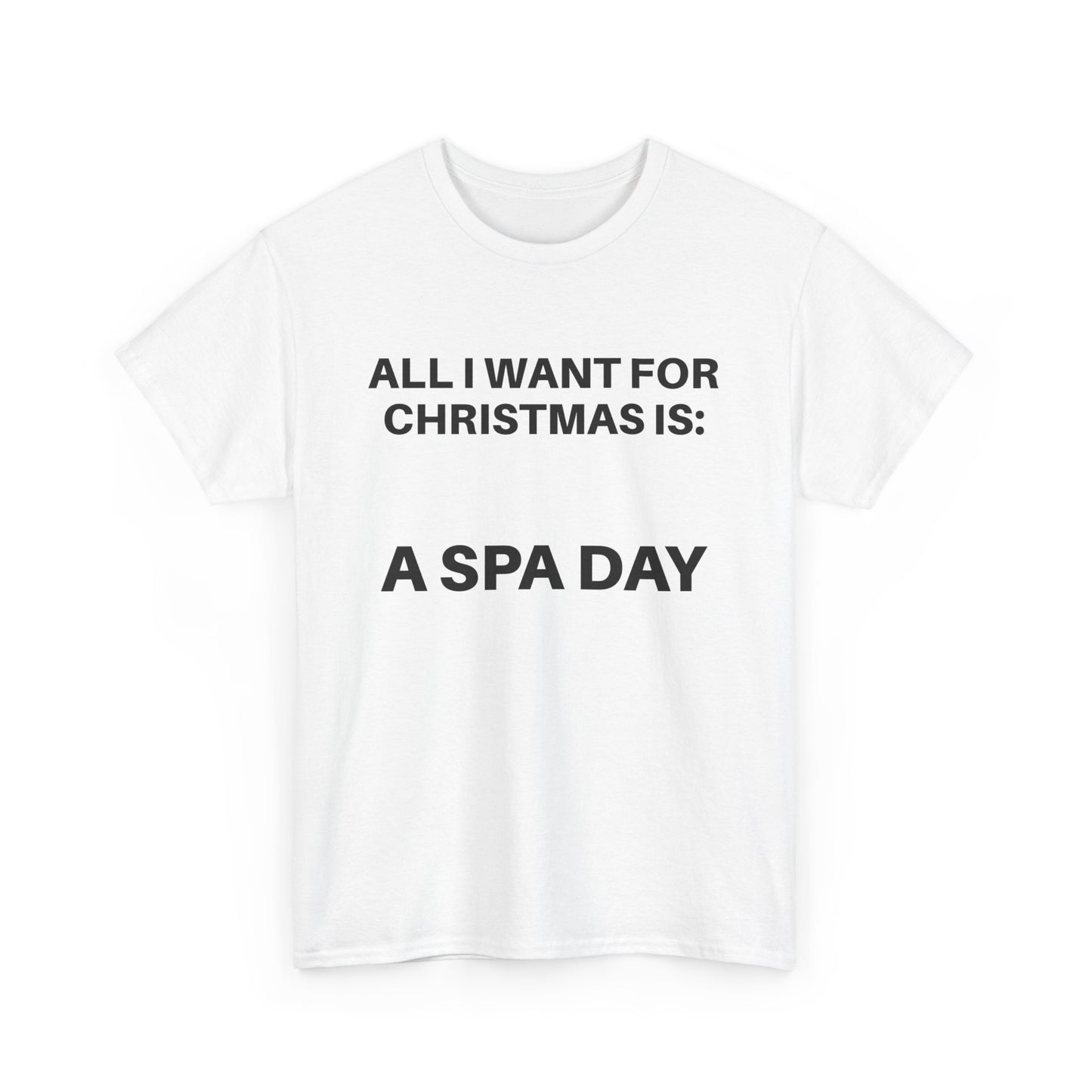 Christmas Spa Day Tee, Unisex Cotton T-Shirt, Holiday Gift Shirt, Relaxation Apparel, Funny Holiday Tee, Self-Care Top