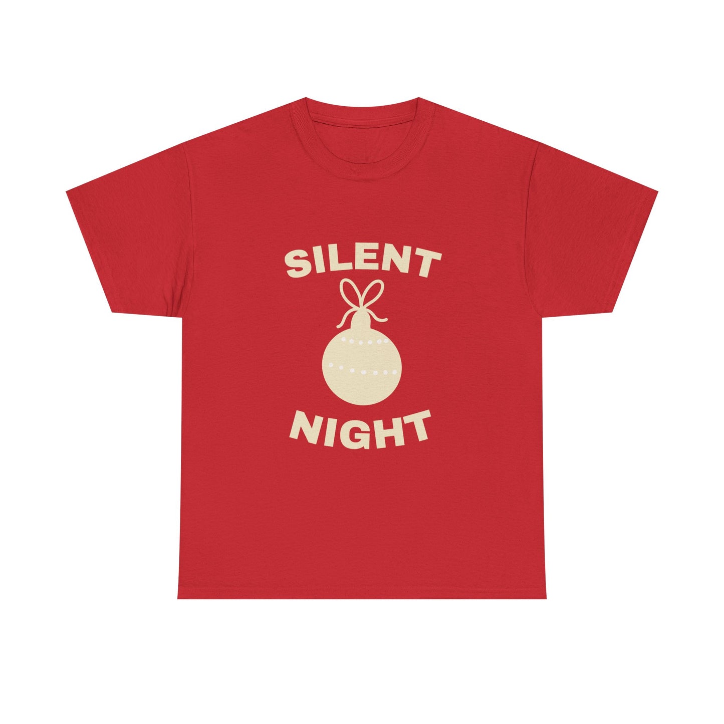 Silent Night Unisex Heavy Cotton Tee | Holiday Shirt, Christmas Apparel, Cozy Gift, Seasonal Fashion, Festive Wear