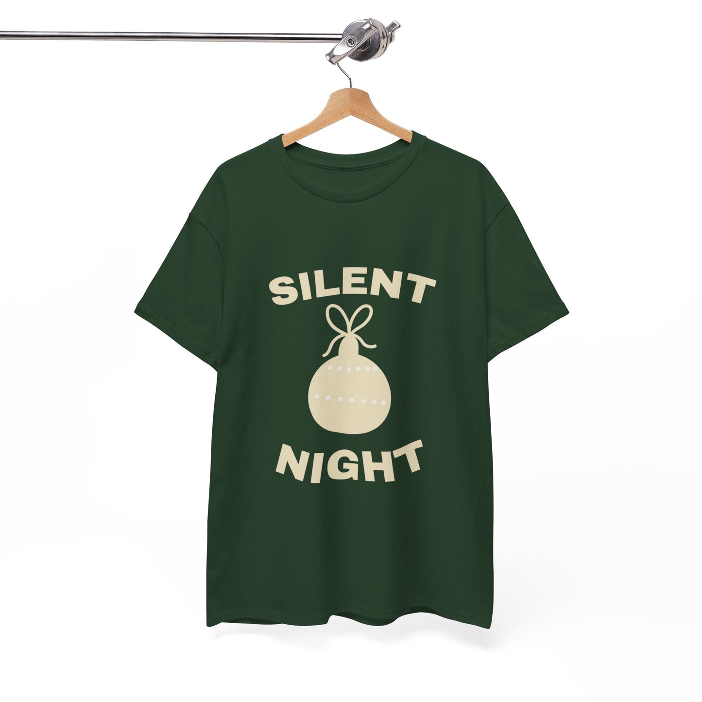 Silent Night Unisex Heavy Cotton Tee | Holiday Shirt, Christmas Apparel, Cozy Gift, Seasonal Fashion, Festive Wear