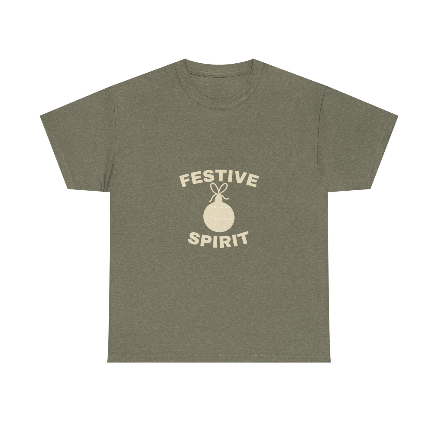 Festive Spirit Unisex Heavy Cotton Tee | Holiday T-Shirt, Christmas Apparel, Gift Idea, Casual Wear, Seasonal Fashion