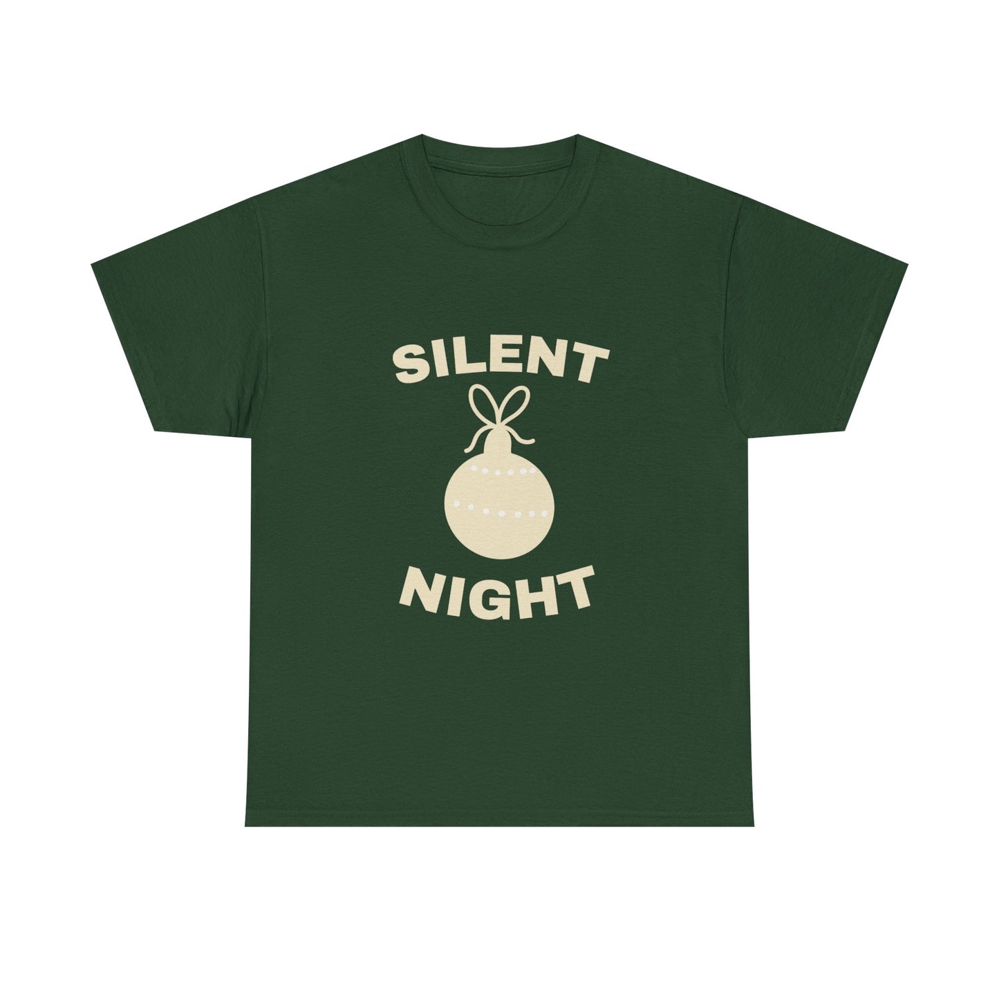 Silent Night Unisex Heavy Cotton Tee | Holiday Shirt, Christmas Apparel, Cozy Gift, Seasonal Fashion, Festive Wear