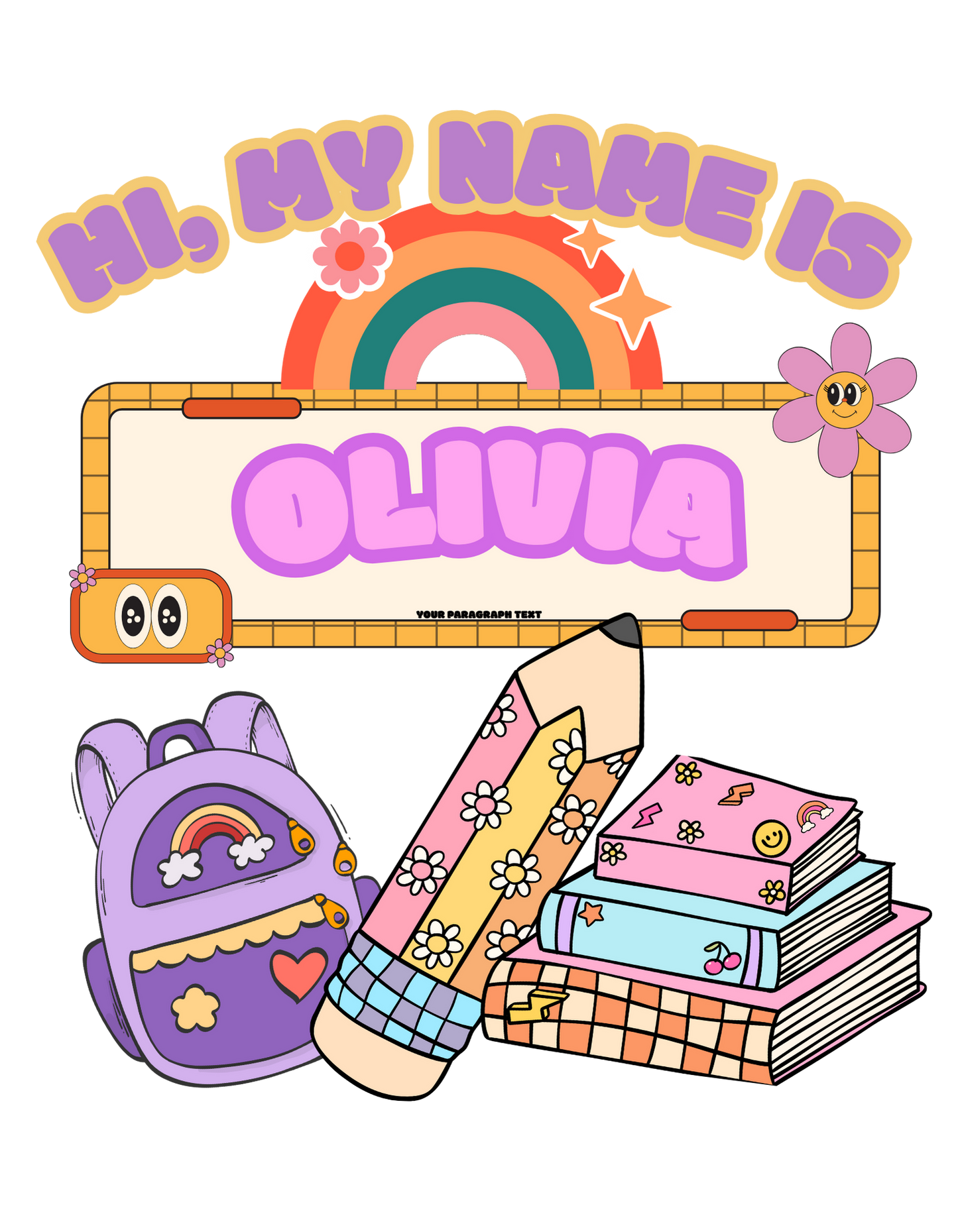 Custom Back to School Tee, Fun Kids T-Shirt, Back to School Outfit, Cute Graphic Tee, Personalized Name Shirt, Children's Gift Idea