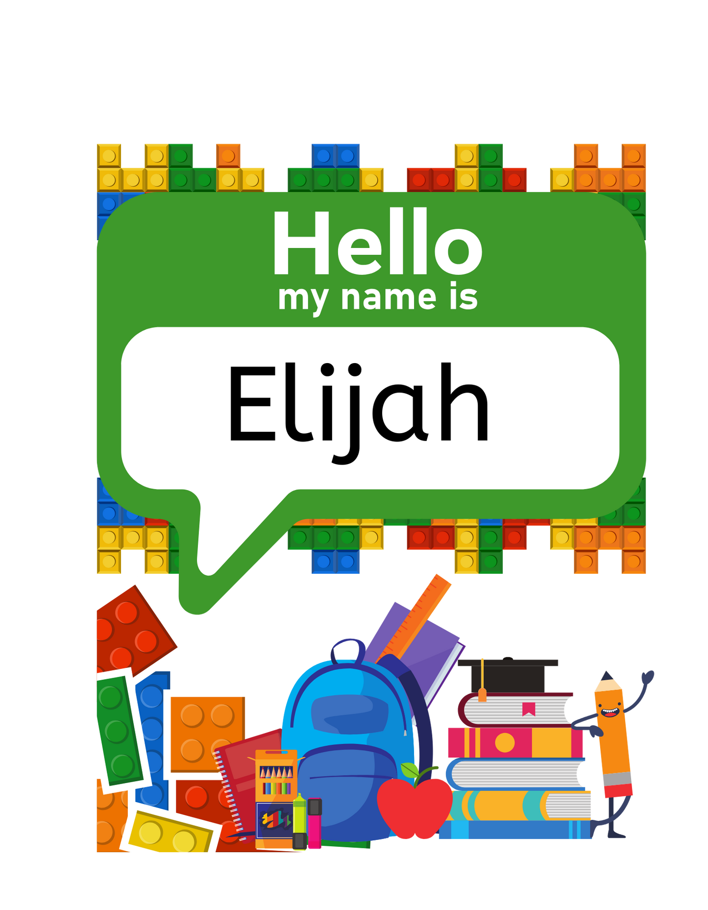 Personalized Toddler Back to School Tee - Hello My Name Is, Fun Kids Shirt, Birthday Gift, Playdate Outfit, Museum Wear