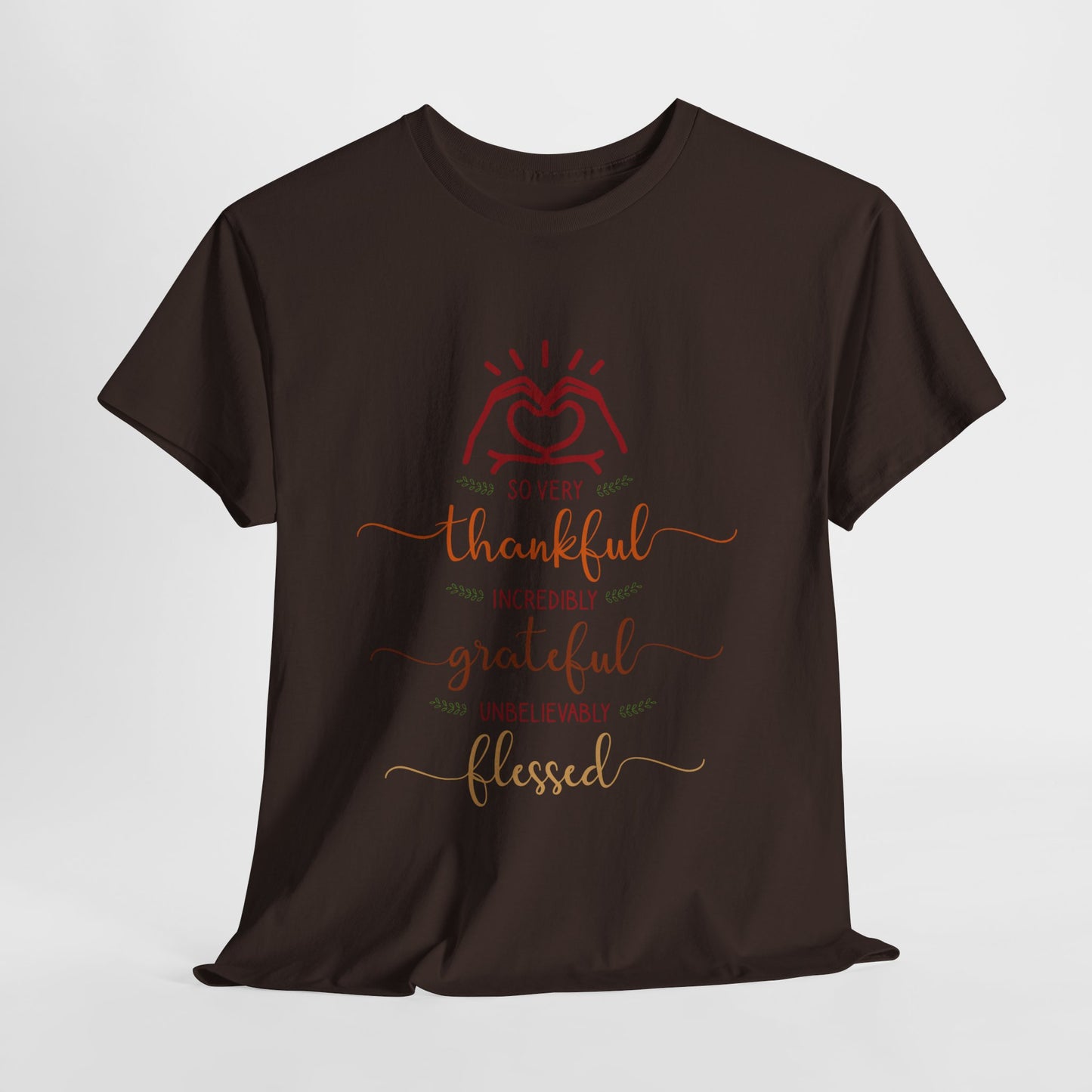 Thankful Unisex Heavy Cotton Tee - Grateful Shirt, Heartfelt Gift, Everyday Wear, Inspirational Quotes, Family Gatherings, Thanksgiving