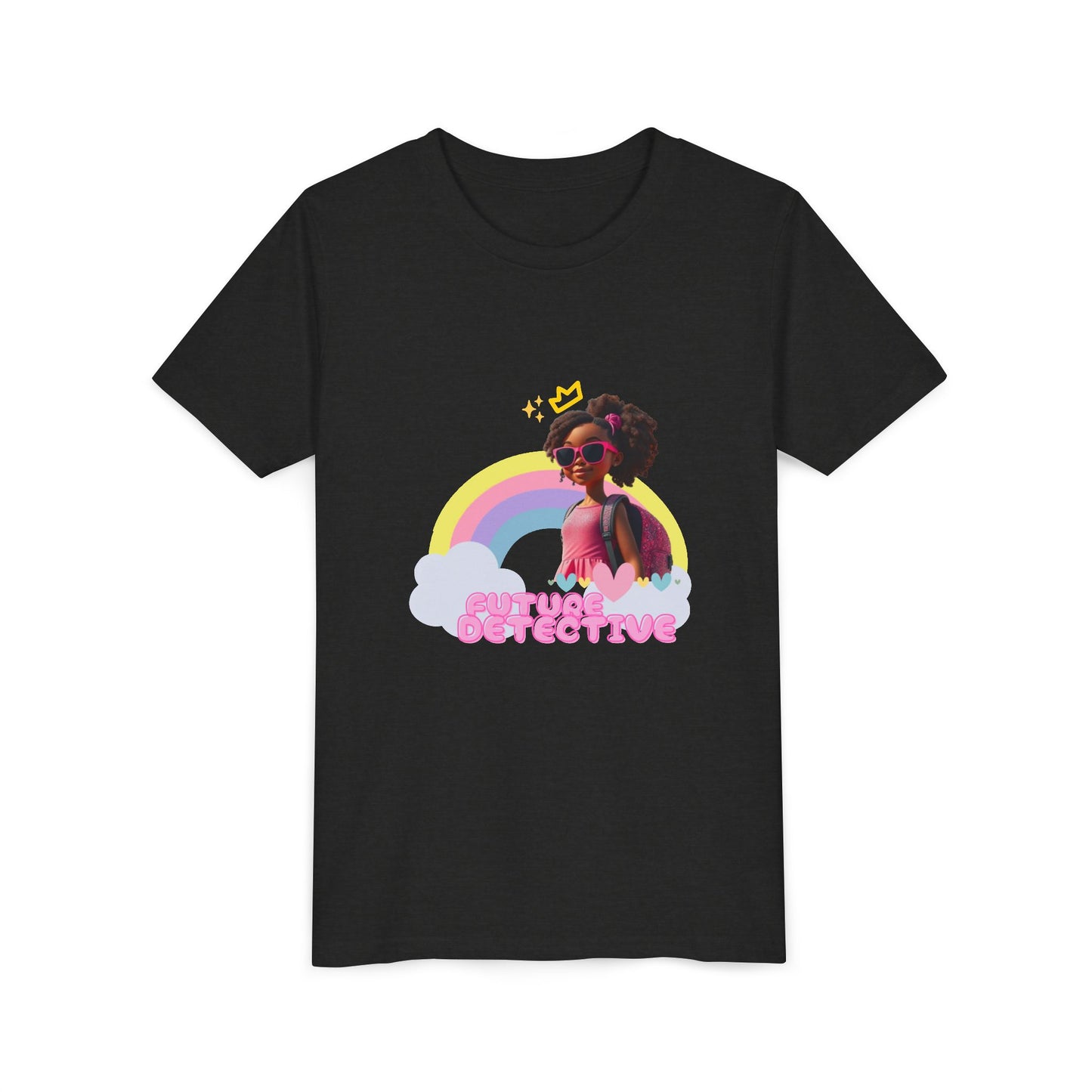 Future Detective Youth Tee, Fun Summer Shirt, Playful Birthday Gift, Kids Fashion, Rainbow Graphic Tee