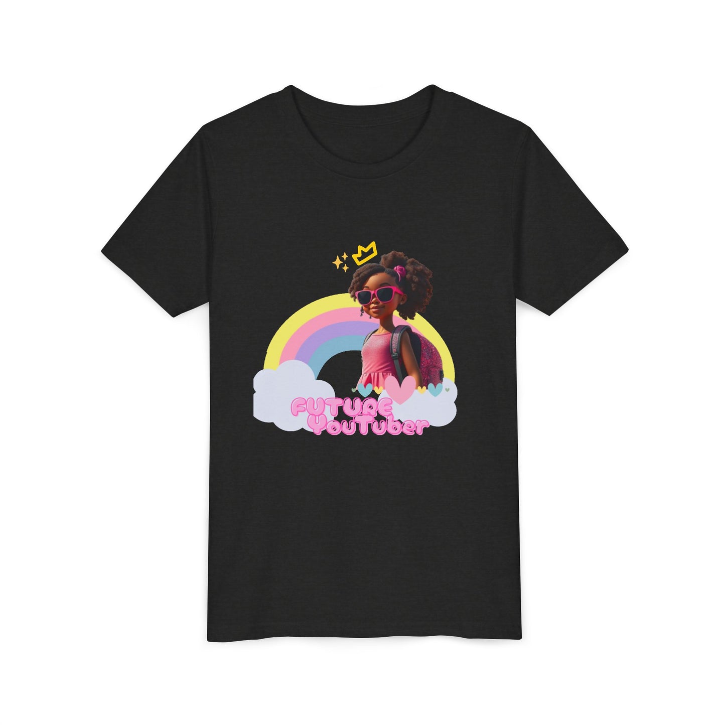 Future YouTuber Graphic Shirt, Cute Kids Tee, Birthday Gift, Rainbow Design, Fun Everyday Wear