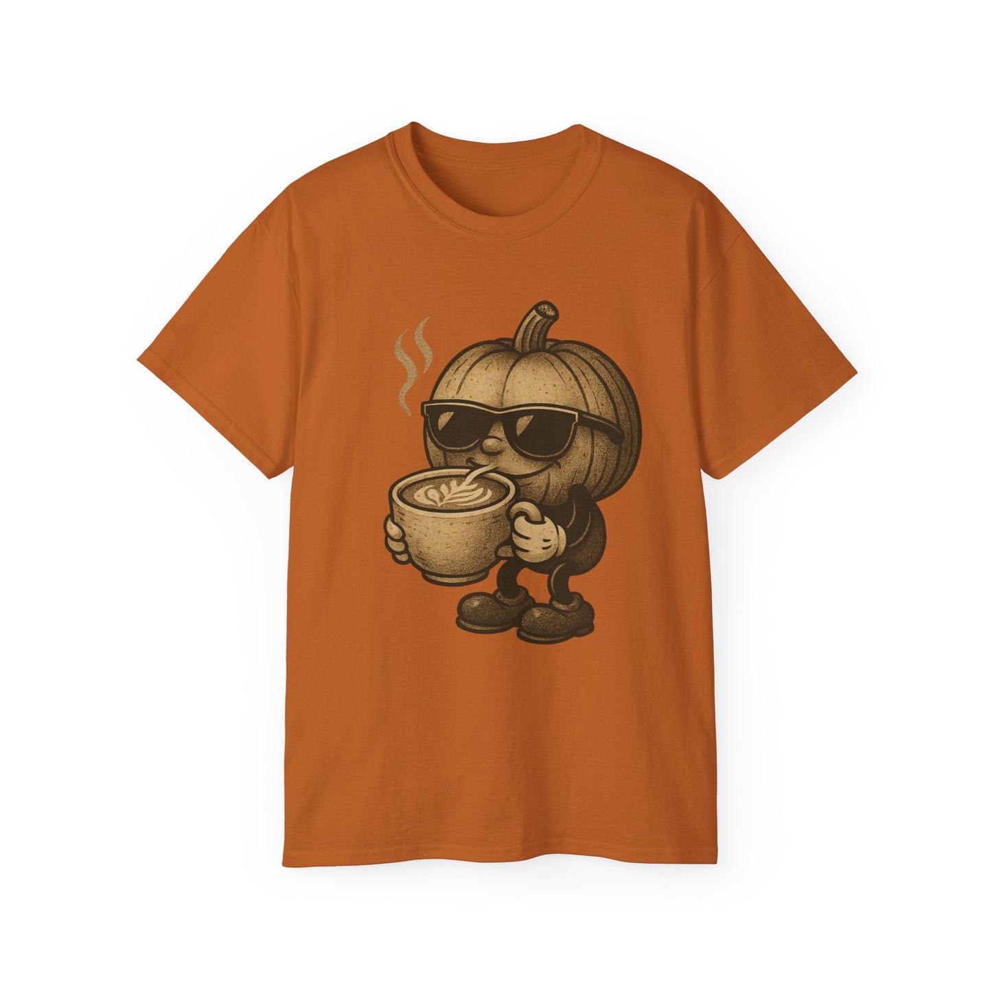 Cool Pumpkin Coffee Tee, Unisex Casual Shirt, Fall Apparel, Halloween Gift, Cute Pumpkin T-Shirt, Autumn Fashion