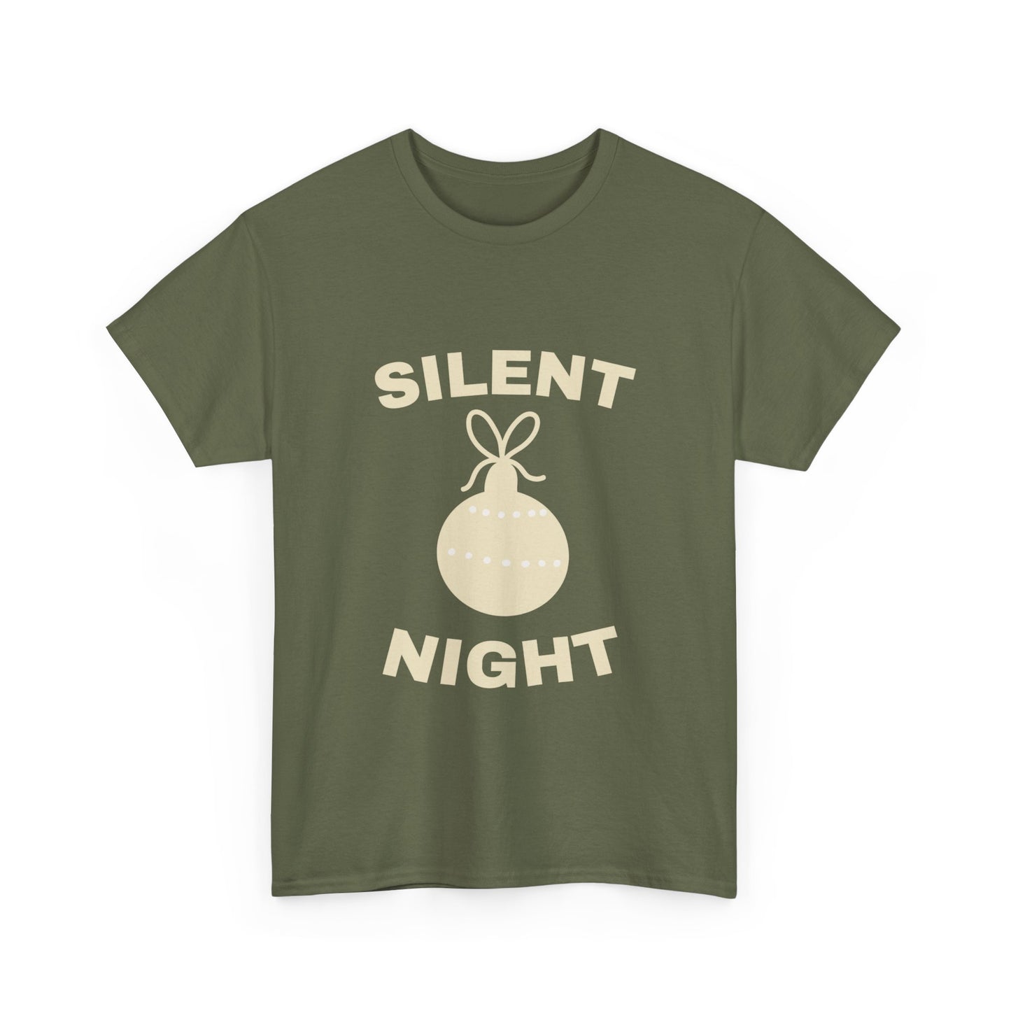 Silent Night Unisex Heavy Cotton Tee | Holiday Shirt, Christmas Apparel, Cozy Gift, Seasonal Fashion, Festive Wear