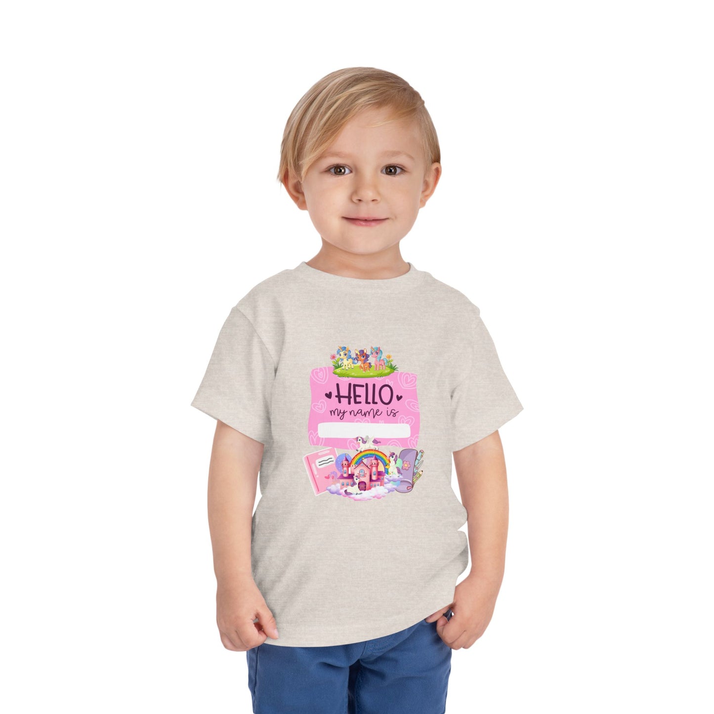 Personalized Toddler Tee - Colorful 'Hello My Name Is' Design, Kids Gift, Birthday, Back to School, Playdate Essentials