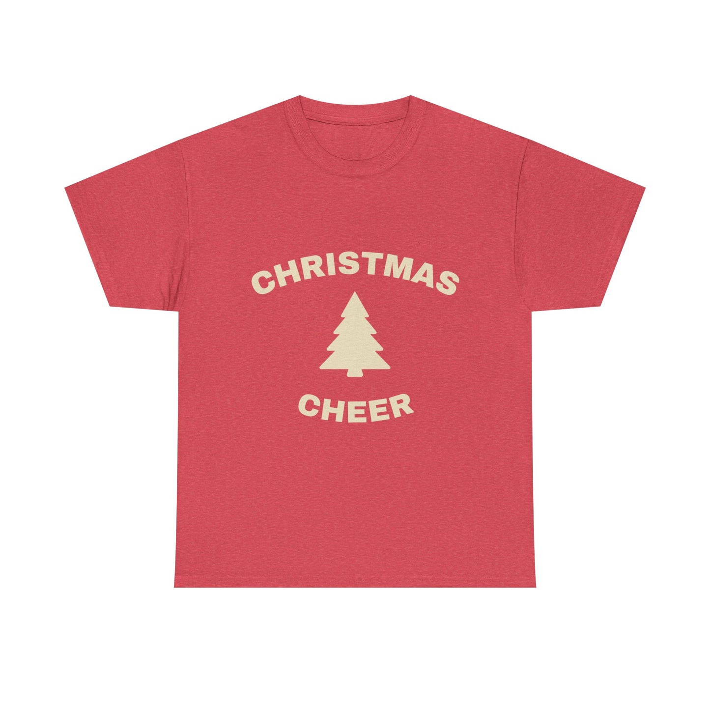 Unisex Heavy Cotton Tee - Christmas Cheer Tee, Holiday Gift Shirt, Seasonal T-Shirt, Festive Apparel, Christmas Party Outfit