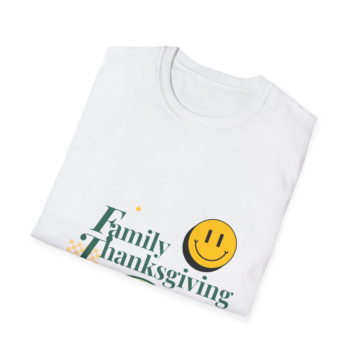 Thanksgiving Family T-Shirt, Funny Holiday Tee, Unisex Graphic Shirt, Family Gathering Apparel, Smiley Face Tee