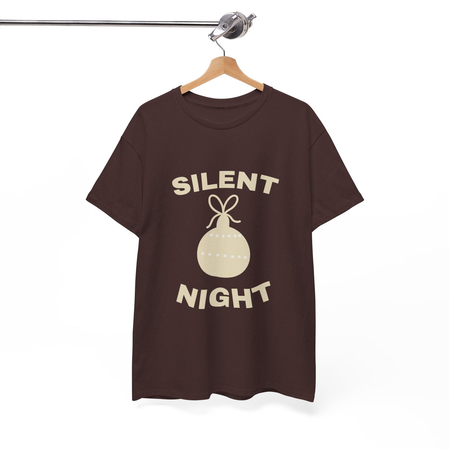 Silent Night Unisex Heavy Cotton Tee | Holiday Shirt, Christmas Apparel, Cozy Gift, Seasonal Fashion, Festive Wear