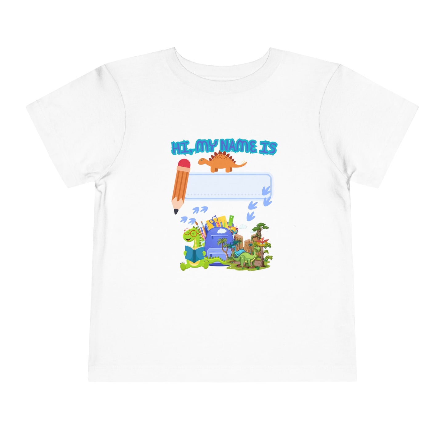Dinosaur Back to School Toddler Tee, Kids Name Shirt, Birthday Gift, Toddler T-Shirt, Cute Dino Apparel