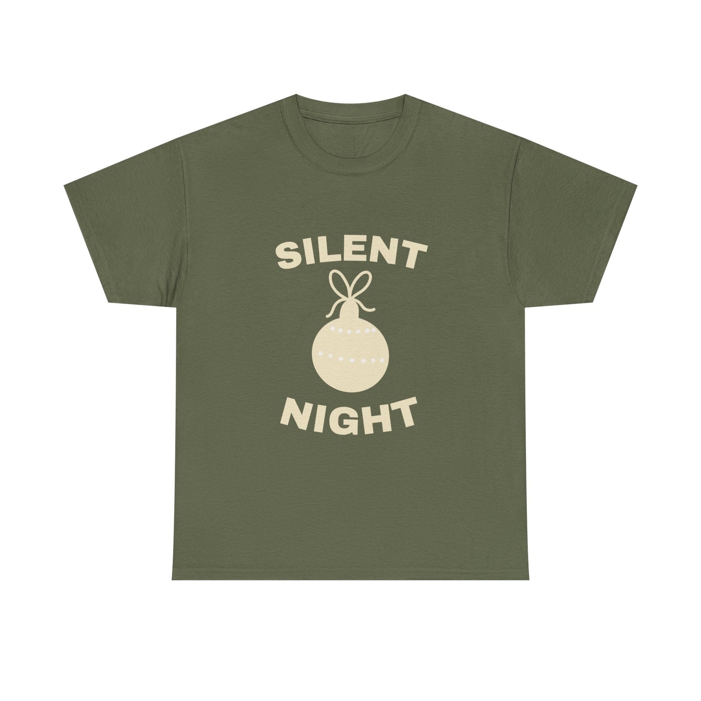 Silent Night Unisex Heavy Cotton Tee | Holiday Shirt, Christmas Apparel, Cozy Gift, Seasonal Fashion, Festive Wear