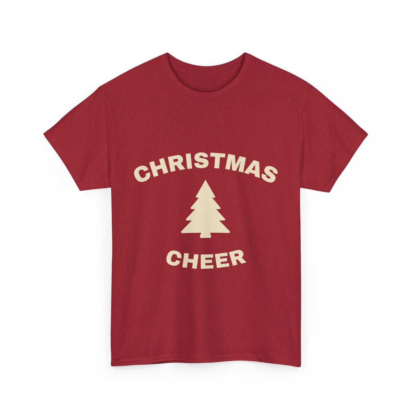 Unisex Heavy Cotton Tee - Christmas Cheer Tee, Holiday Gift Shirt, Seasonal T-Shirt, Festive Apparel, Christmas Party Outfit