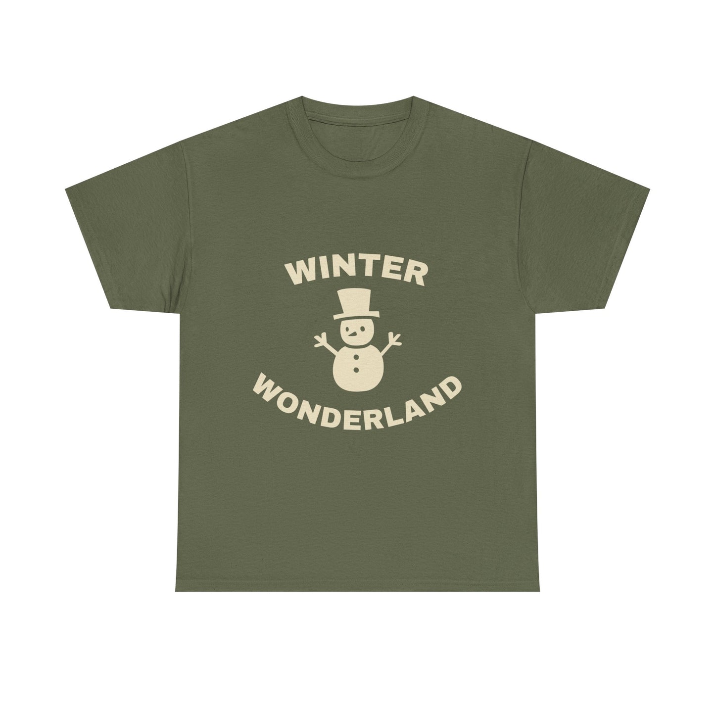 Winter Wonderland Unisex Heavy Cotton Tee, Holiday T-Shirt, Cozy Winter Apparel, Snowman Shirt, Gift for Him/Her