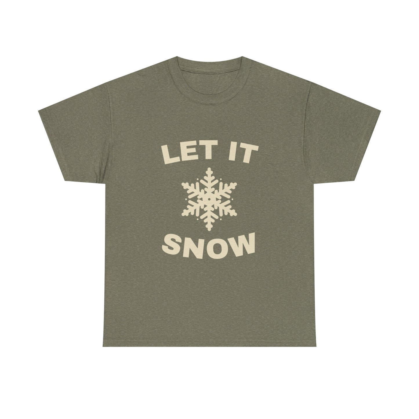 Winter Vibes Unisex Heavy Cotton Tee - Let It Snow! Casual Wear, Holiday Gift, Cozy Style, Winter Fashion, Seasonal T-shirt